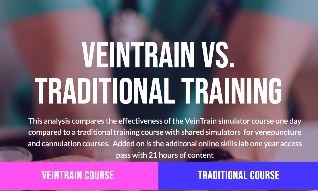 VeinTrain versus traditional training comparison chart